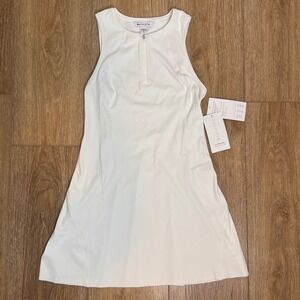 NWT Athleta Ace Tennis Dress White Sleeveless Zipper Skort Size Small